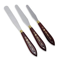 Ait Art Select Palette Knives Set Of 3 Made In Italy Carbon Steel Blades With Co