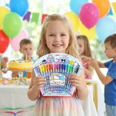Glittery Hello Kitty & Friends 16-Piece Body Art Gel Pen Set – Ideal for Parties