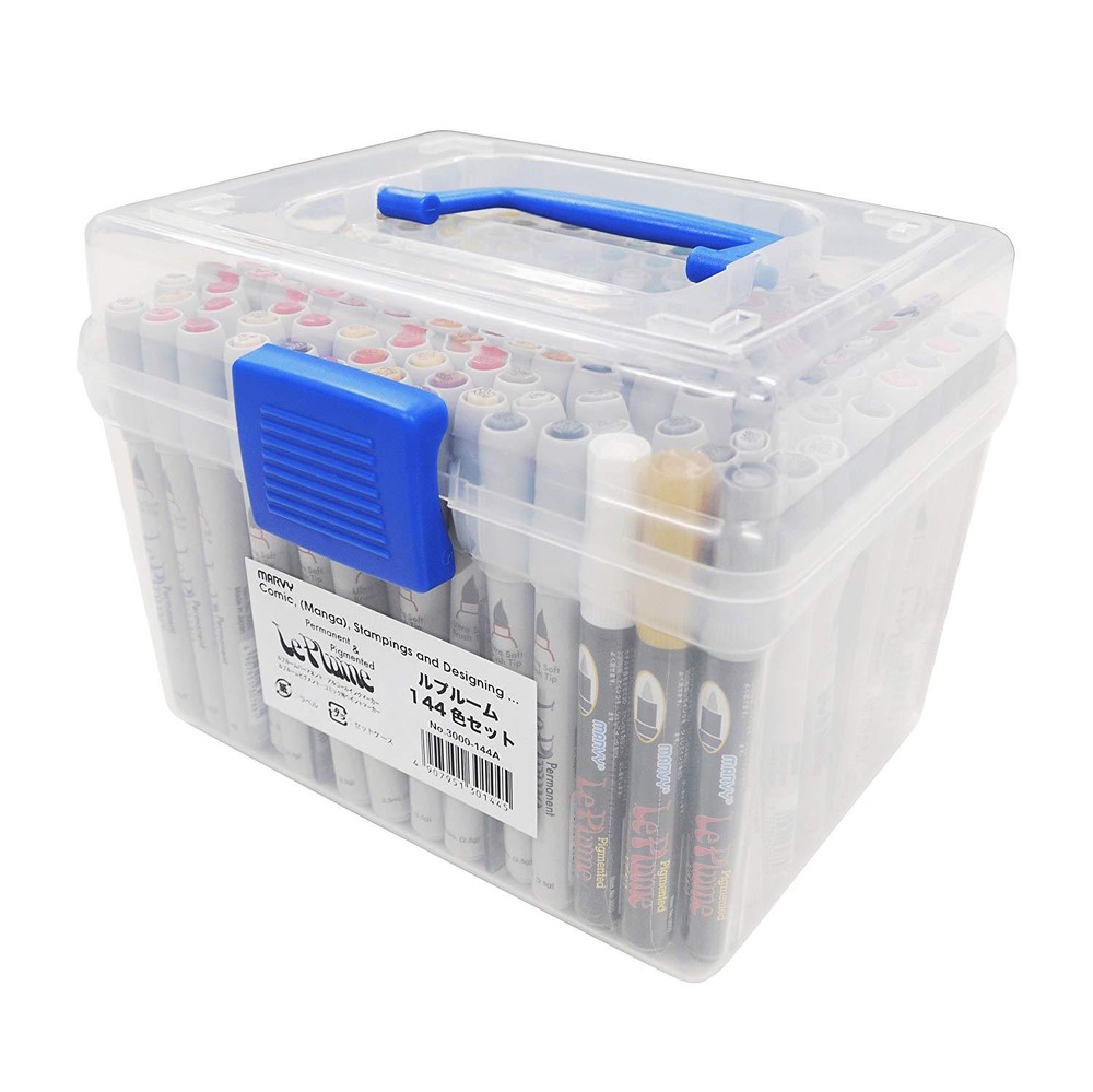 Japan Seller MARVY “Le PLUME” Marker Pens 144 cols for Manga FREE EMS shipping