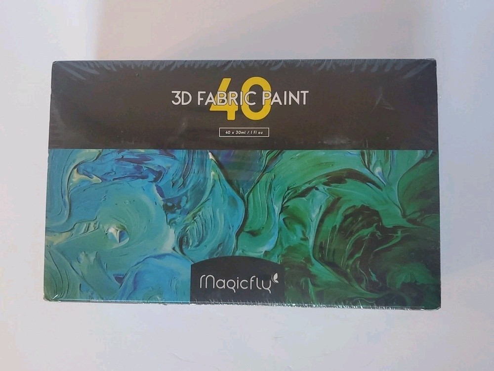 NEW SEALED Magicfly 3D Fabric Paint Permanent 40 Colors 30ml/1 oz.