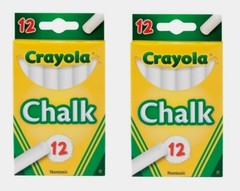 2~ Crayola White CHALK 12 Count Non-Toxic Classroom Office Coloring 51-0320 NEW!