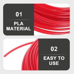 10 Meters 3D Filament PLA Material 1.75mm Diameter for 3D Printer Pen