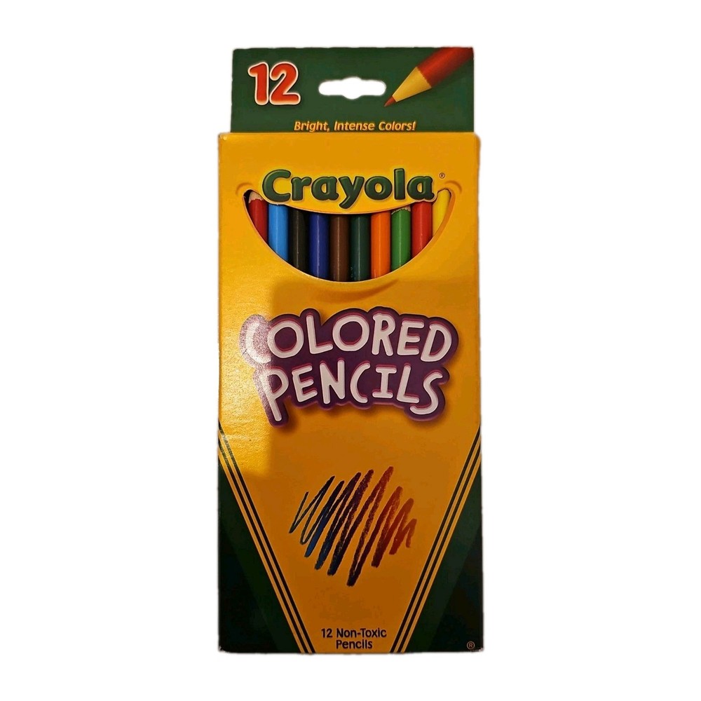 CRAYOLA COLORED PENCILS 12 COUNT PRE-SHARPENED NON-TOXIC LIGHTLY USED