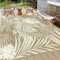 famibay Waterproof Outdoor Rug 6×9 Reversible Plastic Patio Rug All Weather O…