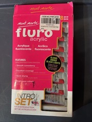 Fluro Acrylic Fluorescent Paint 8 Tubes 0.61 Fl Oz