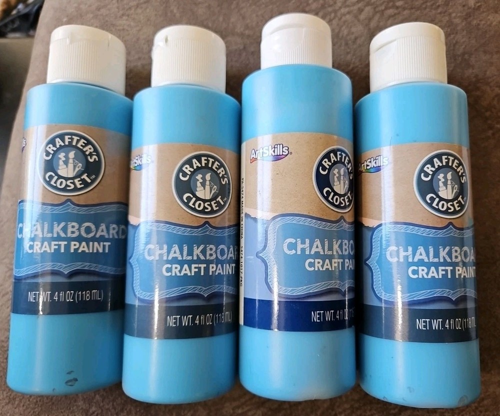 Crafter’s Closet Chalkboard Craft Paint 4 fl oz (118 ml) 4 Pack