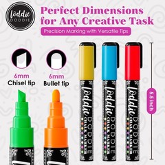 Loddie Doddie Liquid Chalk Markers – 1 Count (Pack of 8), Vivid Colors