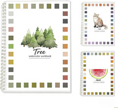 Watercolor Workbooks,16 Spiral-Bound Pages Dispersed Watercolor Workbook for Beg