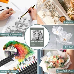 Tracing Paper 8.5″ x 11″, 112 Sheets Transparent Vellum Paper for Tracing Pad…