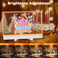 Rechargeable LED Note Board with Colors, 13.7×10 Lumi LED Drawing Board Acryl…