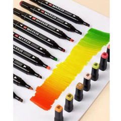 24-60 Colors Oily Art Marker Pen Set for Drawing Double Headed Sketching Tip Bas