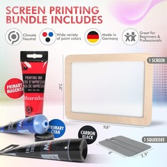 Screen Printing Kit Set – Screen Print Kit with Reusable Wooden Frame, 1 Screen