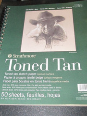 *Strathmore Toned Sketch Spiral Paper Pad 9″X12″-Tan 47 Sheets Left # 4129