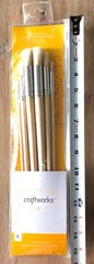 Craftworks 6 Sizes Long Handle Round Bristol Art Painting Brushes