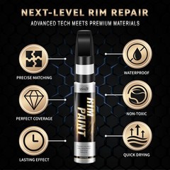 Matte Black Rim Touch Up Paint, Efficient Wheel Paint Pen for Metal, Also Mat…