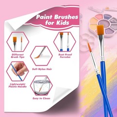 Paint Brushes Bulk Kids Art Supplies 160 Pcs Small Flat Round Watercolor