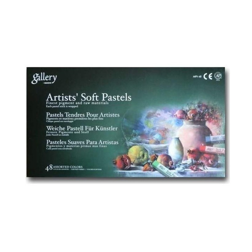 Mungyo Gallery Soft Pastel Squares Cardboard Box Set of 48 – Assorted Colors