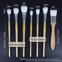 Gilding Brush Set, 7 Pieces Versatile Goat Hair Blending Mop Brushes for Acry…