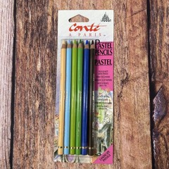 Conte a Paris Pastel Pencils Landscape Colours Pack of 6 New Old Stock