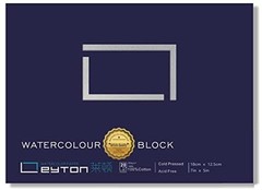 Non-Warping 100% Cotton Watercolor Paper Block – 20 Sheets of 160lb/350gsm