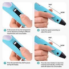 3D Printing Pen Set Doodle Printer Drawing 20 Colours PLA Filament Gift For Kid