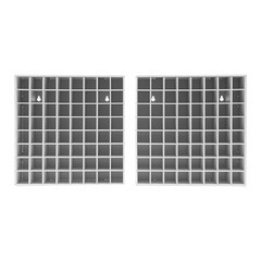 64-Compartment Wall-Mounted Paint Storage Rack 2-Pack White 33 × 9 × 33 cm