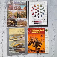 Vtg Art Painting Instruction Books Lot 7 Trees Landscape Seascape Watercolor Oil