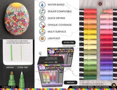 28 Wildflower Colors Acrylic Paint Pens Studio Color Series Markers Set 3mm Medi