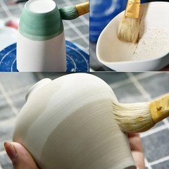 Mop Brush for Acrylic Painting,10 PCS Glaze Brushes for Pottery Goat Hair5124