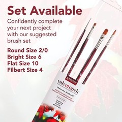 Velvetouch Jenna Rainey Blooms Brush Long Handle Size 12 Professional Artist Bru
