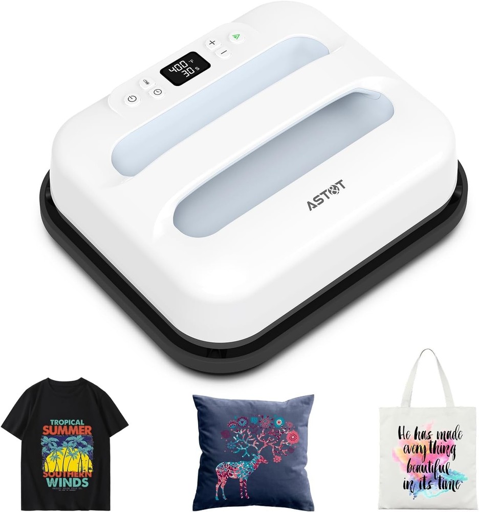 Heat Press Machine 12 x 10 Portable T Shirt White AST&T HP5 ASTT Easy T-Shirts