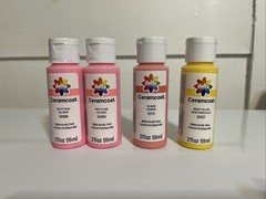 Delta Acrylic Paint Pink Yellow Set Pretty Pink Salmon Bright Yellow 4 Pack