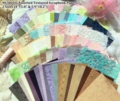 Scrapbook Supplies Kit with 246 Sheets Textured & Floral Scrapbook , 50 Pcs F…