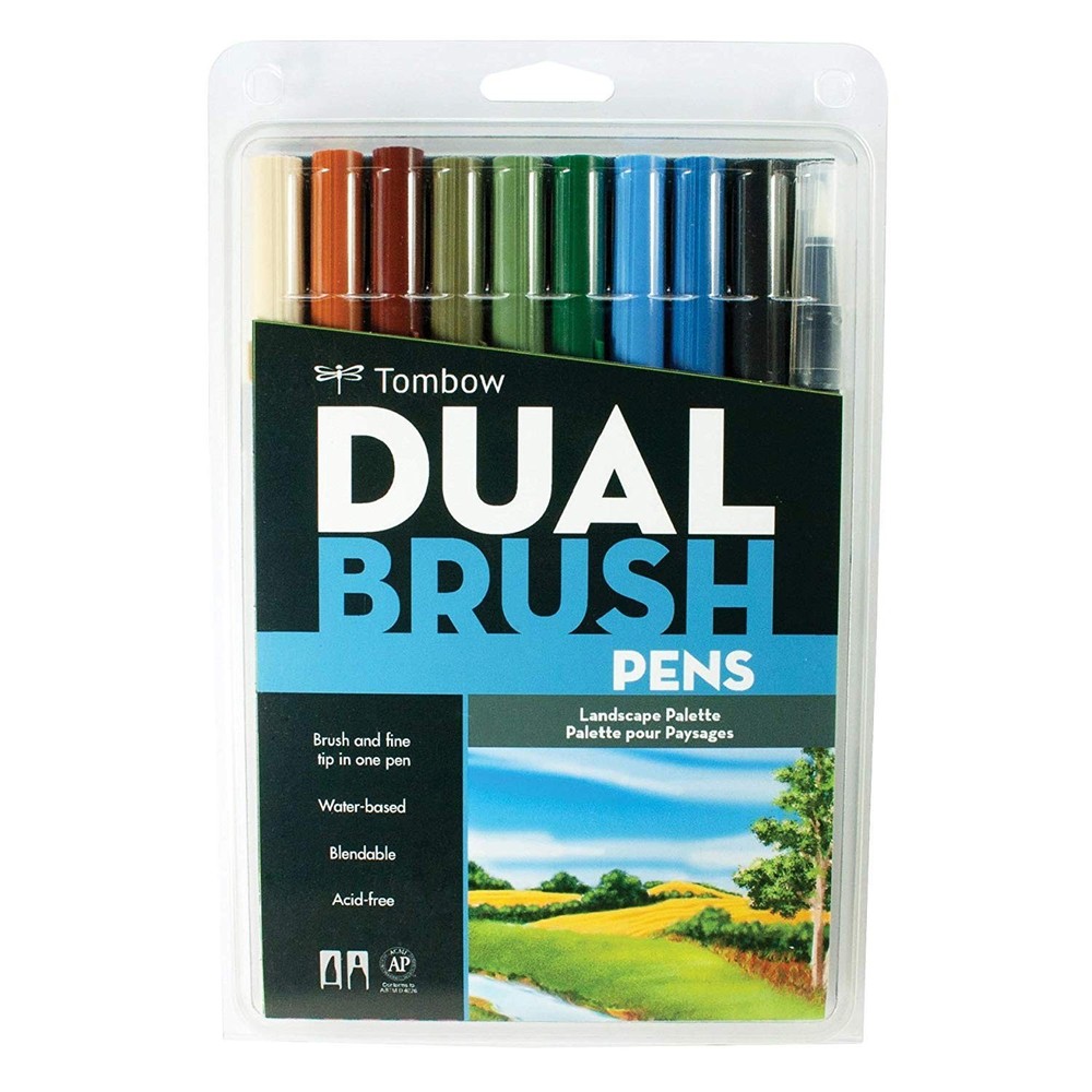ABT Dual Brush Pen set of 10, LANDSCAPE