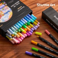 Vibrant 56-Piece Pastel Brush Pens Set with Dual Tip – Perfect for Art Lovers