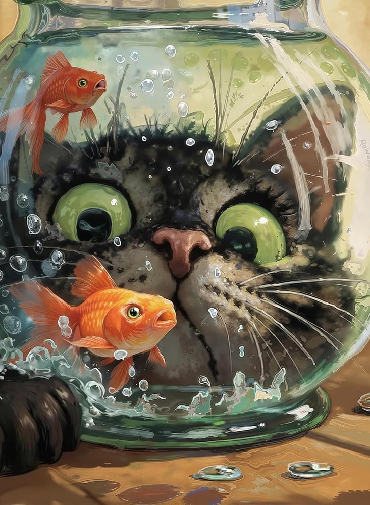 Curious Cat Fish Paint by Numbers for Adults and Kids Beginner DIY Ar