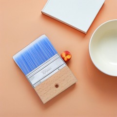 Paint Brushes Set Flat Bristle Paint Brushes with Wood Handle for Oil-Based