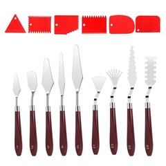 15pcs Artist Palette Knife Set Stainless Steel Wood Handle for Oil Acrylic Paint