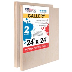 24″ x 24″ Gallery 1-1/2″ Profile Depth Artist Wood Pouring Panel Boards 2-Pack