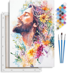 Framed Paint by Numbers Kit for Adults Beginner & Kids Ages 8-12, Jesus Paint…