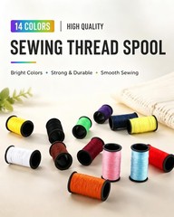 Sewing Kit Small Travel Emergency Mini Needle Thread 14 Spools JANREAY Adults