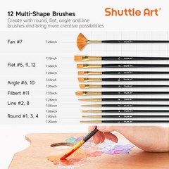 Shuttle Art 80 Colors Acrylic Paint, 2 Fl Oz (Pack of 80), 80