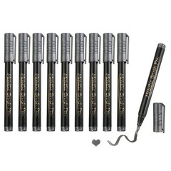 10Pcs, Metallic Marker Pens Metallic Paint Brush Markers(Black)