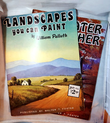 (2) vintage How to Draw & Paint ART books: “LANDSCAPES” + “WATER & WEATHER”