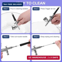 Airbrush Kit with Air Compressor, 55 PSI High Pressure Air Brush Gun with Cleani