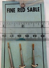 Vintage Loew-Cornell Red Sable Brushes, 434C Lot of 3 NIP Germany