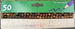 Crayola Colored Pencils Set Pre Sharpened Assorted Bright Bold Colors Set of 50