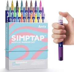US Arrtx Top Valve Action Marker Pen Set of 24 Colors Simptap Acrylic Paint Pens