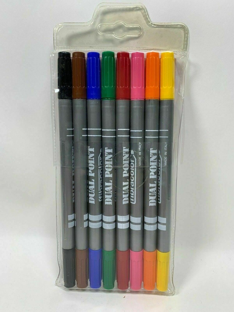 Double Ended Pen 8 count highlighter & marker fine point pastel 16 colors