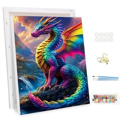 Framed Paint by Numbers Kits for Adults Colourful Dragons, DIY Kits Crafts fo